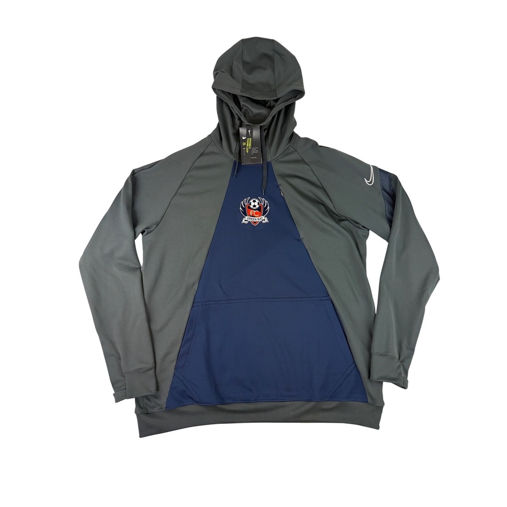 Nike Soccer Hoodie Mens XL Grey Navy FC Green Bay‎ Dri-FIT CT7501-067 NWT NEW